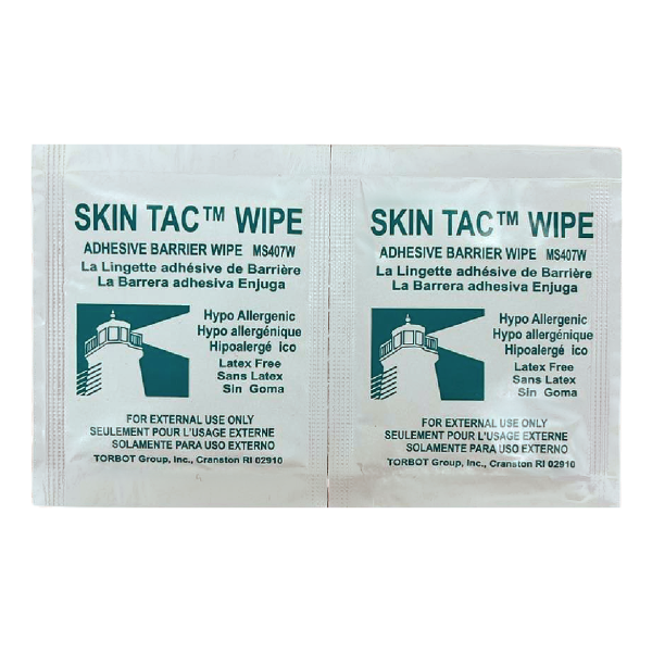 skin tac adhesive wipe new